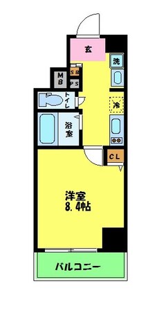 谷町四丁目駅 徒歩5分 8階の物件間取画像